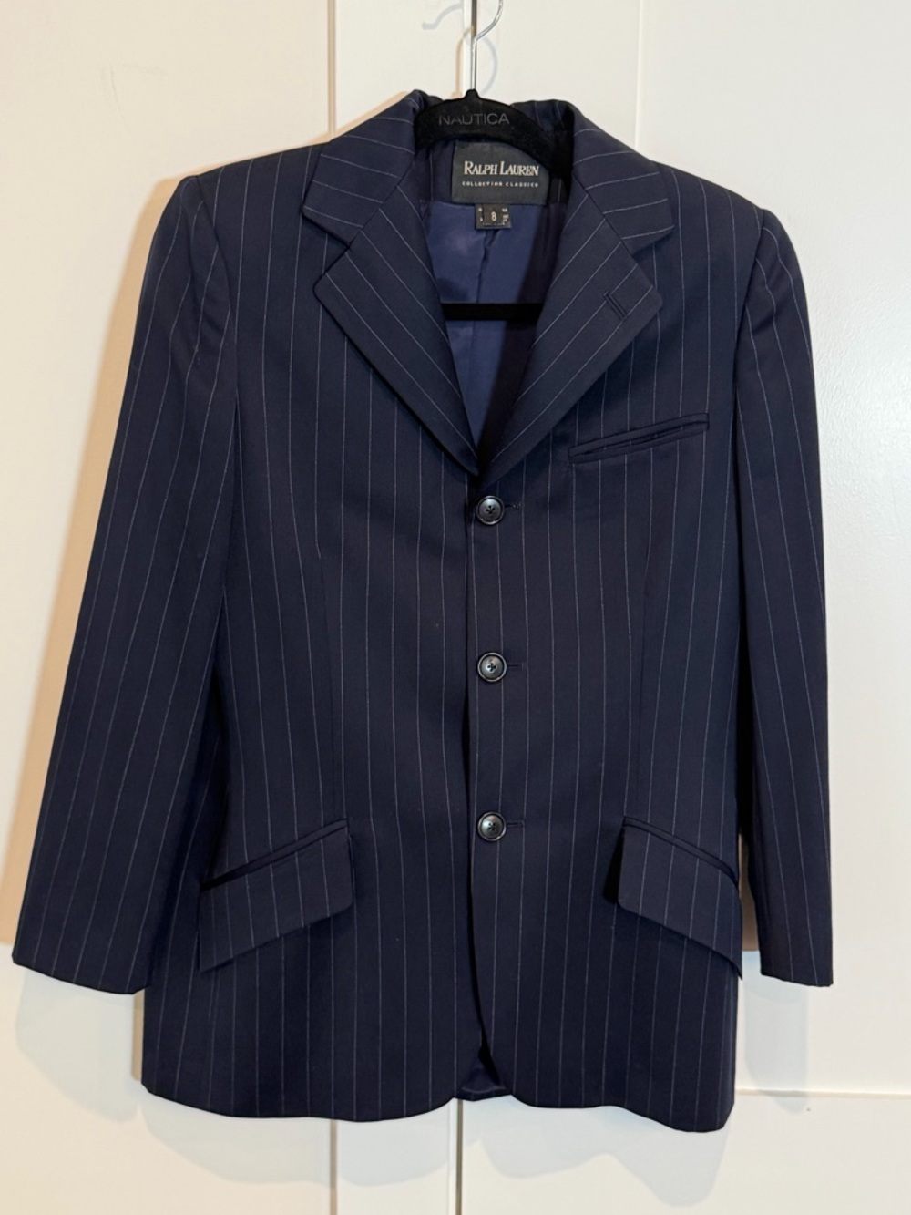 Ralph Lauren Collection Black Label Vintage Navy Pinstripe Blazer Women's Sz 10